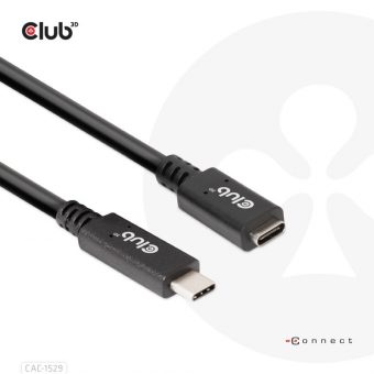 Club3D Cable USB-C 3.1 M/F With 60W PD 2m Black CAC-1529 - Image 8