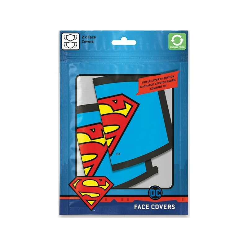Pyramid DC: Superman (Logo) Mask - 2Pack Face Covers (GP85559)