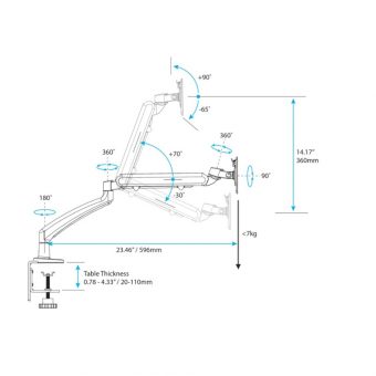 StarTech Monitorarm 34" Black ARMSLIM - Image 6