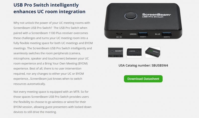 ScreenBeam SBUSBSW4 - USB Pro Switch, USB 3.0