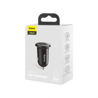 Baseus Grain Pro Car Charger Black CCALLP-01 - Image 3