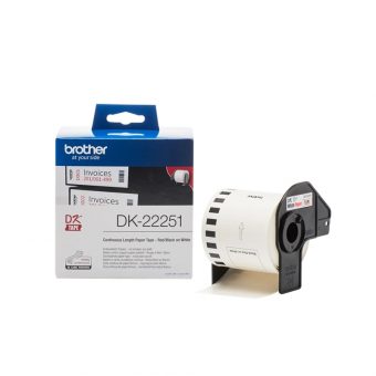 Brother DK22251 P-touch Label Red/Black on White15.2m x 62mm 4977766766746