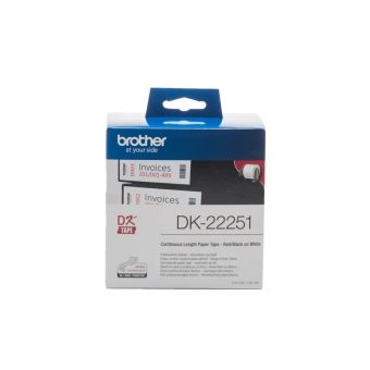 Brother DK22251 P-touch Label Red/Black on White15.2m x 62mm 4977766766746 - Image 2