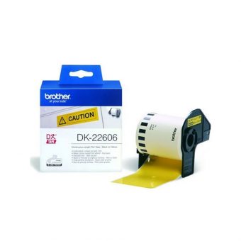 Brother DK22606 P-touch Endless Label Black on Yellow 15.2m x 62mm 4977766628228