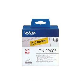 Brother DK22606 P-touch Endless Label Black on Yellow 15.2m x 62mm 4977766628228 - Image 2