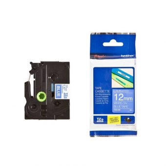 Brother TZE-535 P-Touch Laminated White on Blue 8m x 12mm 4977766686471