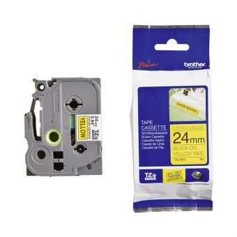 Brother TZE-S651 Labelling Tape Cassette Black on Yellow Strong Adhesive 8m x 24mm wide 4977766692700