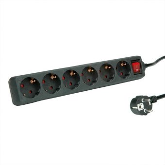Roline Power Strip 6-Way with Switch 3m Black 19.07.1075