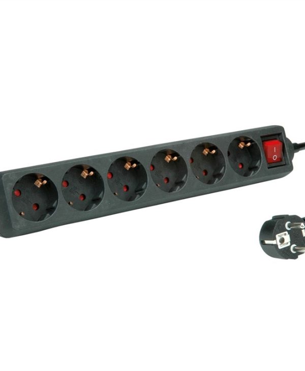 Roline Power Strip 6-Way with Switch 3m Black 19.07.1075