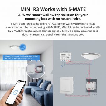 Sonoff S-Mate Smart Ενδιάμεσος Διακόπτης Bluetooth White 6920075776782 - Image 5