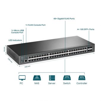 TP-Link TL-SG3452X JetStream 24-Port Gigabit L2+ Managed Switch with 4 10GE SFP+ Slots - Image 4