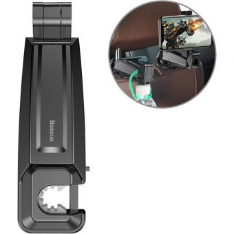 Baseus SUHZ-A01 Car Mount Back Seat Headrest Phone Bracket Holder Black - Image 5