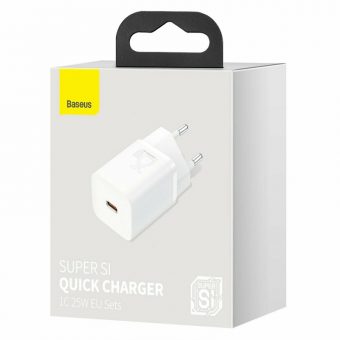 Baseus CCSP020102 Super Si 1C Travel Charger 25W xωρίς Καλώδιο White - Image 11