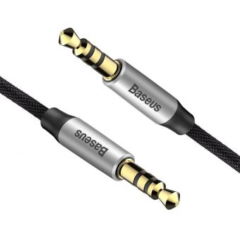 Baseus Audio Cable 3.5mm Male - 3.5mm Male 1m Black/Silver CAM30-BS1 - Image 3
