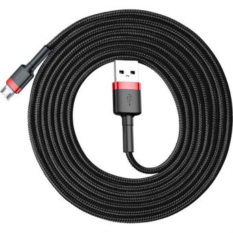 Baseus Cafule Braided Cable USB-A 2.0 Male - MicroUSB Male 2m Black/Red CAMKLF-C91 - Image 3