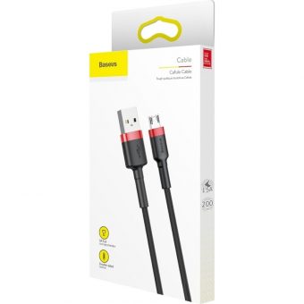 Baseus Cafule Braided Cable USB-A 2.0 Male - MicroUSB Male 2m Black/Red CAMKLF-C91 - Image 5