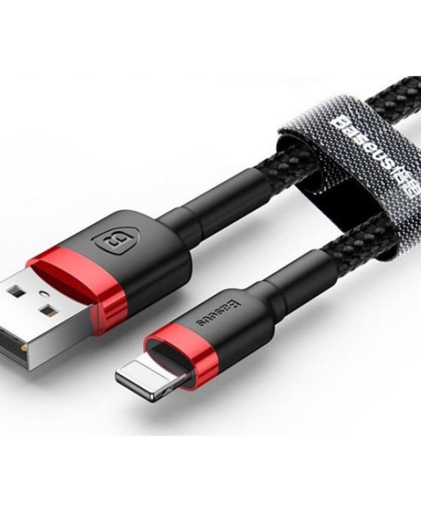 Baseus Cafule Braided Cable USB-A 2.0 Male - Lightning Male 2m Black/Red CALKLF-C19