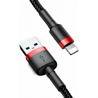 Baseus Cafule Braided Cable USB-A 2.0 Male - Lightning Male 2m Black/Red CALKLF-C19 - Image 3