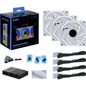 Lian Li Uni Fan SL 120 Infinity ARGB 12cm Case Fan White 3-Pack UF-SLIN120-3W - Image 10