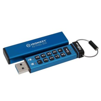 Kingston IronKey Keypad 16GB USB 3.2 Stick Μπλε IKKP200/16GB