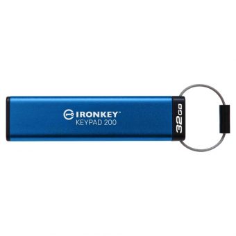 Kingston IronKey Keypad 32GB USB 3.2 Stick Μπλε IKKP200/32GB - Image 3