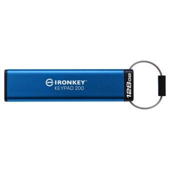 Kingston IronKey Keypad 128GB USB 3.2 Stick Μπλε IKKP200/128GB - Image 3