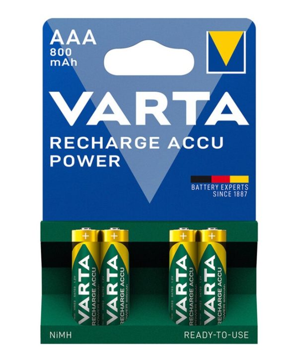 Varta Επαναφορτιζόμενες Μπαταρίες Ready2use R03 AAA Ni-MH 800 mAh 4pcs 56703B4 4008496550616