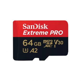 SanDisk Extreme Pro MicroSDXC 64GB UHS-I U3 A2 V30 + SD Adapter SDSQXCU-064G-GN6MA