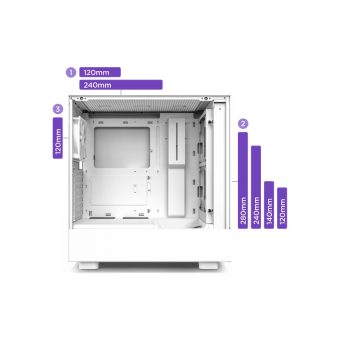 NZXT H5 Flow Midi Tower Tempered Glass White CC-H51FW-01 - Image 7