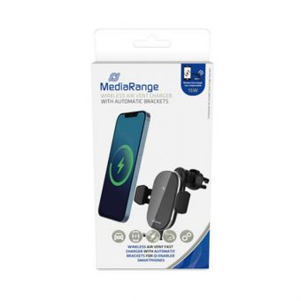 Mediarange Wireless air vent car charger 15W Black MRMA117