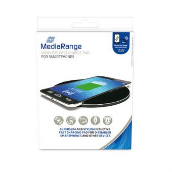 Mediarange  Wireless fast charge pad 15W Black MRMA118