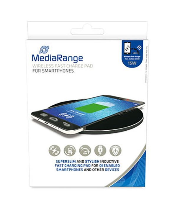 Mediarange  Wireless fast charge pad 15W Black MRMA118
