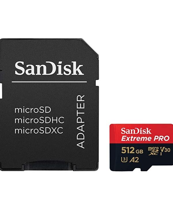 SanDisk Extreme Pro MicroSDXC 512GB UHS-I U3 A2 V30 + SD Adapter SDSQXCD-512G-GN6MA