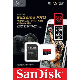 SanDisk Extreme Pro MicroSDXC 512GB UHS-I U3 A2 V30 + SD Adapter SDSQXCD-512G-GN6MA - Image 4