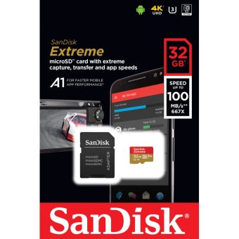 SanDisk Extreme MicroSDHC 32GB UHS-I U3 A1 V30 + SD Adapter SDSQXAF-032G-GN6MA - Image 4
