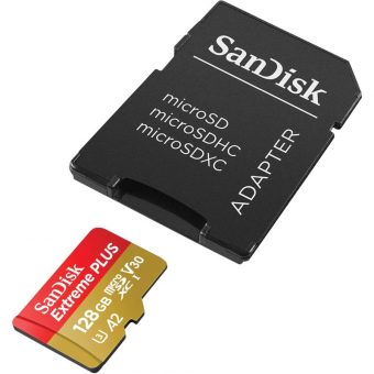 SanDisk Extreme Plus MicroSDXC 128GB UHS-I U3 A2 V30 + SD Adapter SDSQXAA-128G-GN6AA - Image 4