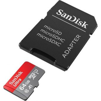SanDisk Ultra MicroSDXC 64GB UHS-I U1 A1 + SD Adapter SDSQUAB-064G-GN6MA