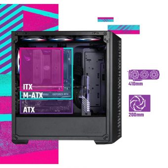 CoolerMaster MasterBox MB520 Mesh ARGB Midi Tower Tempered Glass Black MB520-KGNN-S00 - Image 10