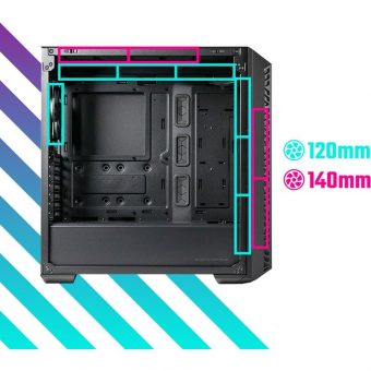 CoolerMaster MasterBox MB520 Mesh ARGB Midi Tower Tempered Glass Black MB520-KGNN-S00 - Image 11