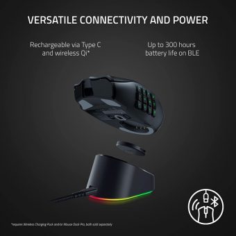 Razer Naga Pro V2 Wireless Gaming Mouse Black RZ01-04400100-R3G1 - Image 15