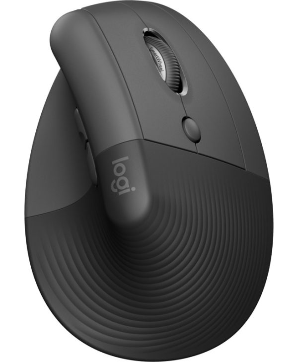 Logitech Lift for Business Right Vertical Ergonomic Wireless Mouse Graphite Black 910-006494