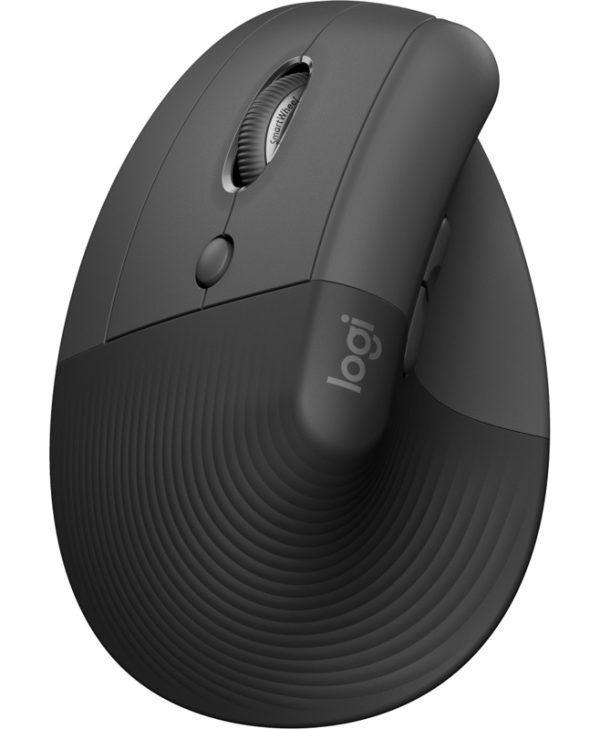 Logitech Lift for Business Left Vertical Ergonomic Wireless Mouse Graphite Black 910-006495