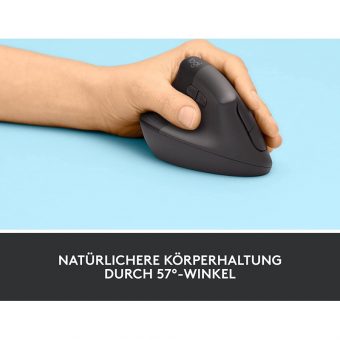 Logitech Lift for Business Left Vertical Ergonomic Wireless Mouse Graphite Black 910-006495 - Image 9