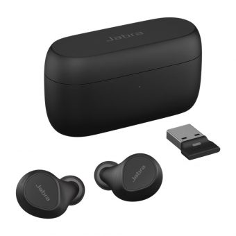 Jabra Evolve2 Buds UC USB-A Wireless Earbuds With Wireless Charging Pad Black 20797-989-989