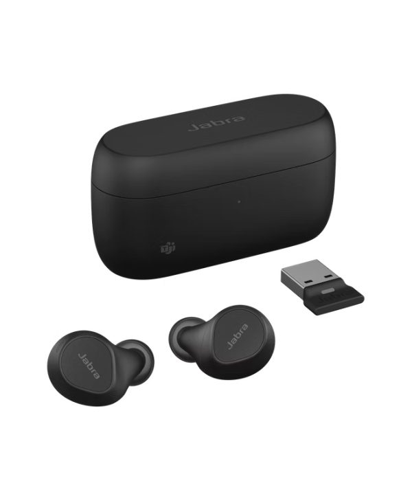 Jabra Evolve2 Buds MS USB-A Wireless Earbuds With Wireless Charging Pad Black 20797-999-989