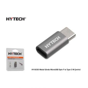 Hytech HY-XO30 Microusb female to Usb-C male Grey 31597