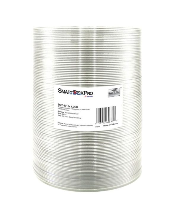 Vernatim SmartDisk Pro DVD R 16x 4.7GB, 100 Pack Silver 69833