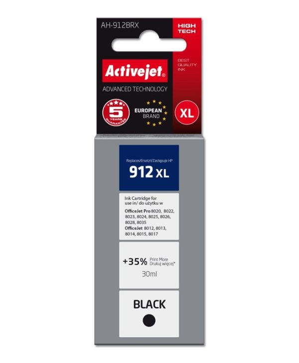 Activejet AH-912BRX Ink for HP 912XL 3YL84AE Black 1100 pgs