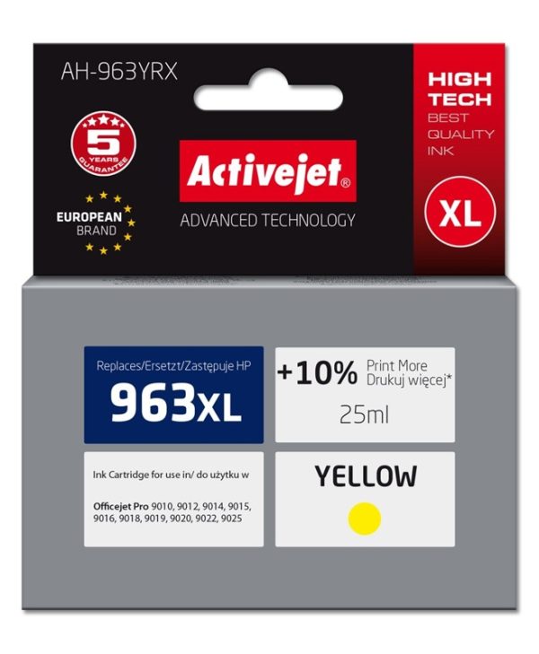 Activejet AH-963YRX Ink for HP 963XL 3JA29AE Yellow 1760 pgs