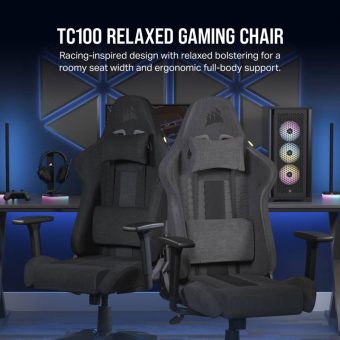 Corsair TC100 Relaxed Fabric Gaming Chair Black CF-9010051-WW - Image 11